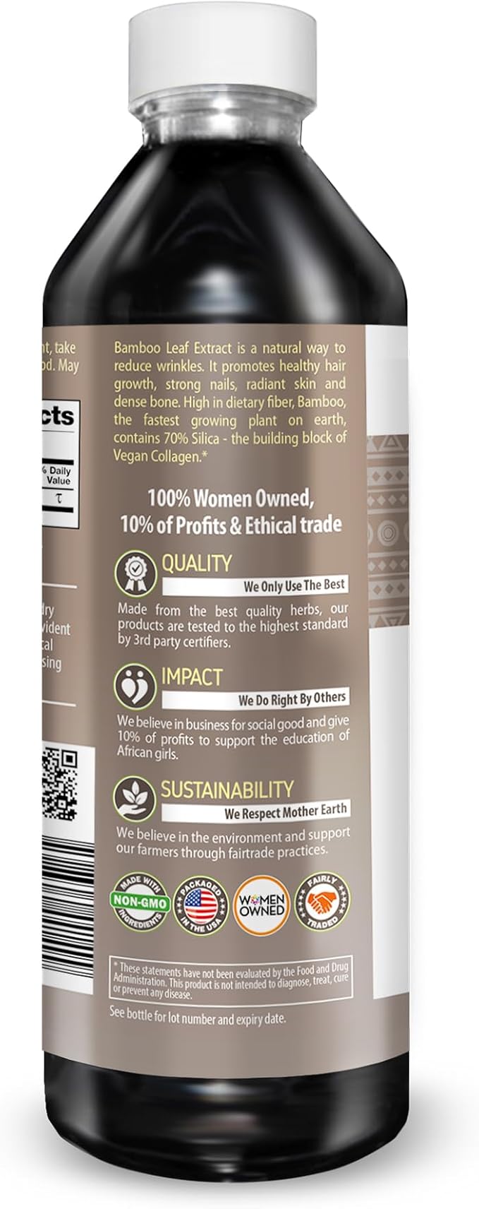 Herbal Papaya Bamboo Silica Supplements Organic Extract 12oz - Liquid Silica with Organic Hair, Skin and Nails Vitamins As Well As Bone and Joint Support