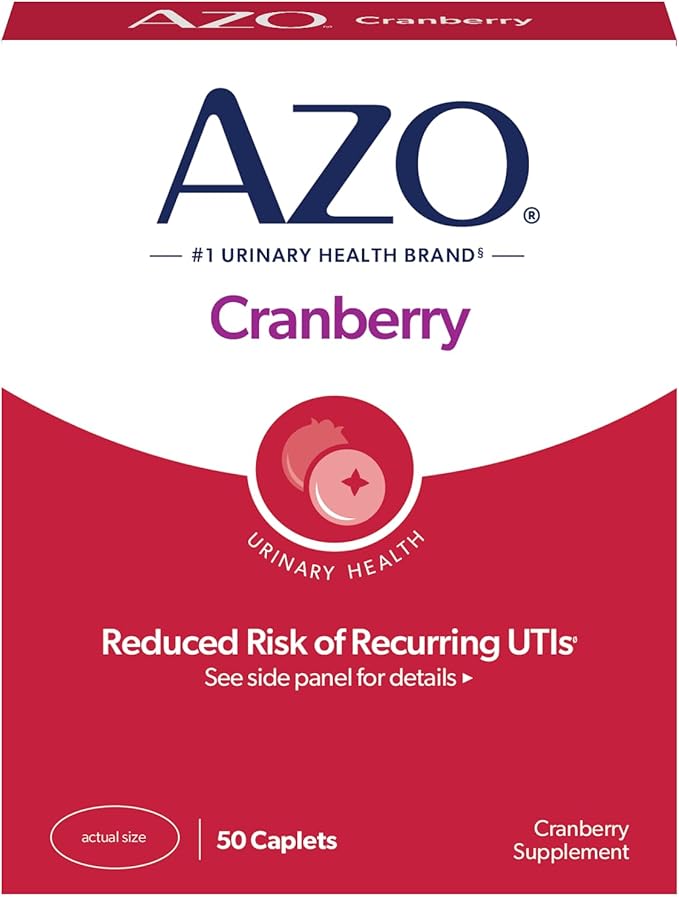 AZO Cranberry Pills for Urinary Tract Health for Women and Men, Adult Cranberry Supplement, Sugar-free, Non-GMO, 50 Caplets