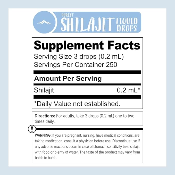 Pure Himalayan Shilajit ® Liquid Drops - The Purest Form of Shilajit, 99.9% Absorption for Immune Support, Energy Boost, Anti-Aging - Natural Trace Minerals & Fulvic Acid (50ml)