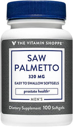 The Vitamin Shoppe Saw Palmetto 320mg - Prostate Health & Urinary Support | Standardized Berry Extract | 100 Softgels | Men's Formula