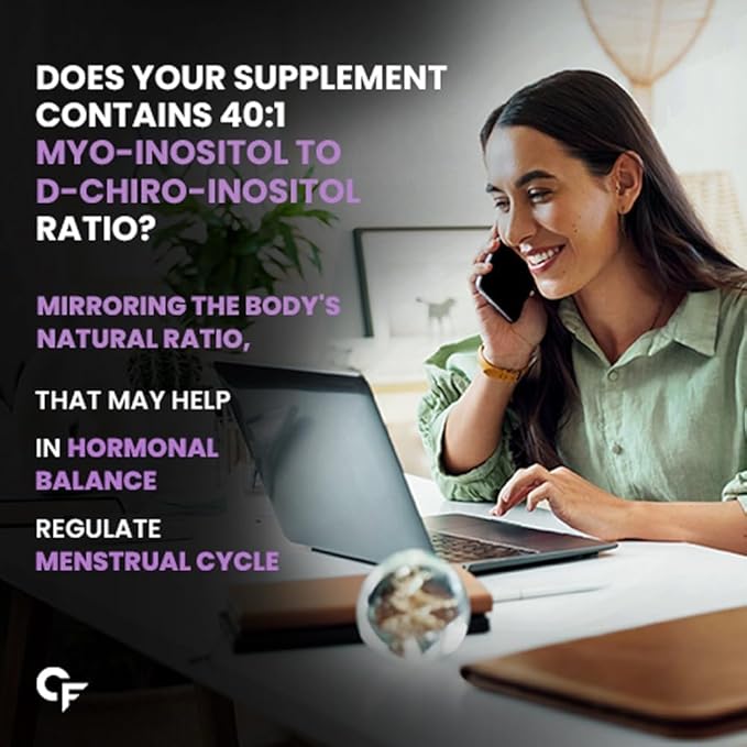 Carbamide Forte PCOS Supplements for Women with 40:1 Ratio of Myo Inositols to D Chiro Inositol | Inositol Supplement for PCOS - 60 Veg Tablets