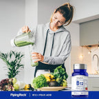Piping Rock Vitamin B12 Sublingual | 2500 mcg | 120 Tablets | with Folic Acid | Supplement for Women and Men | Berry Flavor | Vegetarian, Non-GMO, Gluten Free