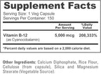 NusaPure Vitamin B12-5000 MCG 150 Veggie Capsules (Non-GMO, Vegan) - Max Strength Vitamin B12