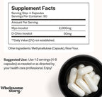 Wholesome Story Myo-Inositol & D-Chiro Inositol Supplement for Women | Fertility Supplements for Hormonal Balance & Ovarian Health Support | Myoinositol | Ideal 40:1 Ratio | 90 Servings