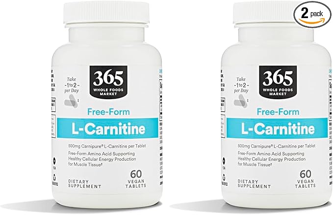 Whole Foods Market, L Carnitine 500mg, 60 ct (Pack of 2)