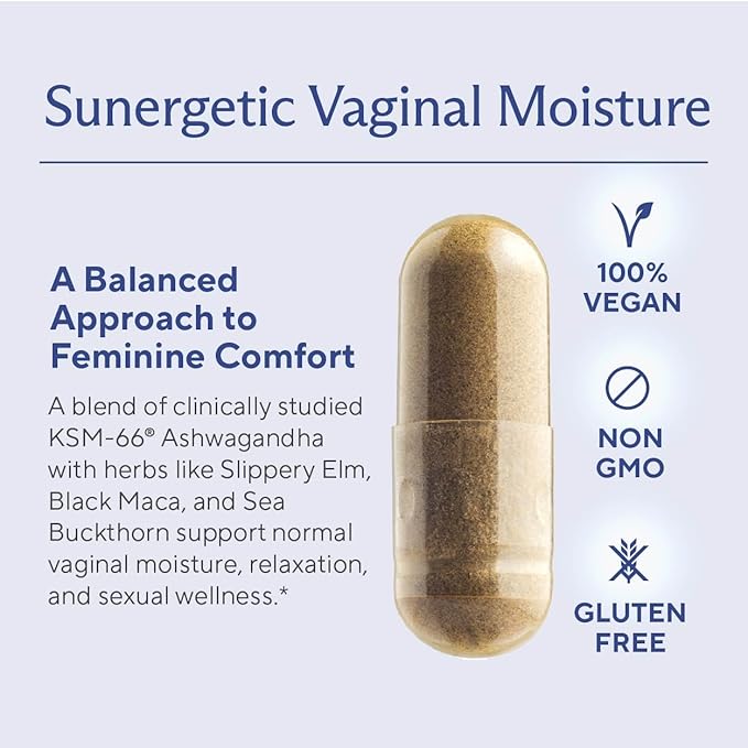 Premium Vaginal Moisture Support Capsules - Vaginal Moisture & Mood, Sexual Function, & Relaxation, Vaginal Dryness, Feminine Wellness & Intimacy, KSM 66 Ashwagandha, Slippery Elm & Maca - 60 Capsules