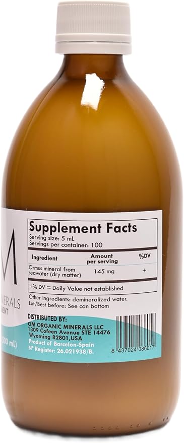 Ormus Organic Minerals 500 mL - Ormus Pure Premium - Concentrated - Minerals from deep - Atlantic Waters - Monoatomic - 1 Unit