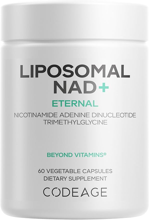 Codeage Liposomal NAD+ Supplement - NAD Nicotinamide Adenine Dinucleotide Coenzyme Pills - 500 mg NAD+ Per Serving & Betaine Anhydrous - Liposomal Delivery - Vegan, Non-GMO, Gluten-Free - 60 Capsules