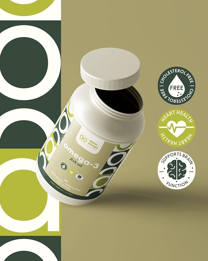 Alpha & Omega Nutrition Omega 3 Fish Oil for Heart, Brain & Immune Health - 2500mg (800mg EPA/600mg DHA) - 120 Softgels