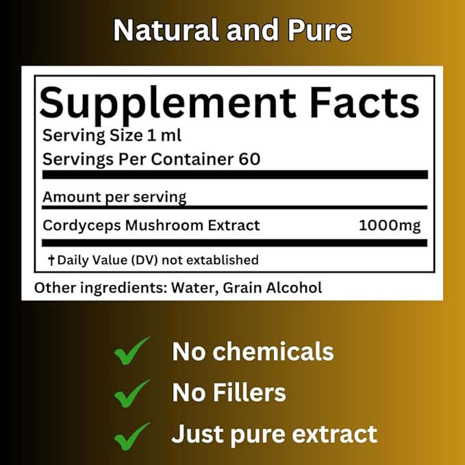 MagMushroom Cordyceps Mushroom Extract Liquid Tincture, Daily Supplement, Double Extracted for Maximum Potency, 2 Fl. oz., 60 Daily