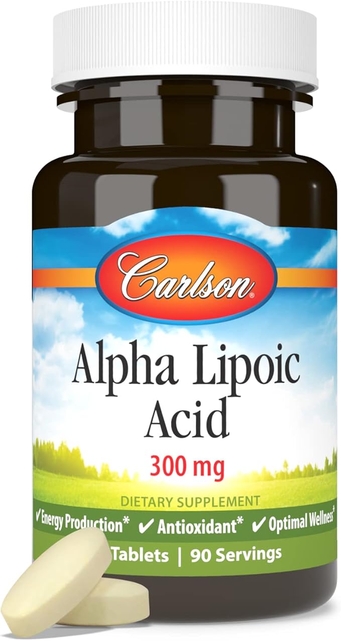 Carlson - Alpha Lipoic Acid, 300 mg, Promotes Energy Production, 90 Tablets