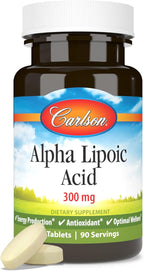Carlson - Alpha Lipoic Acid, 300 mg, Promotes Energy Production, 90 Tablets