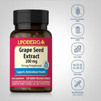 Lindberg Grape Seed Extract | 200mg | 120 Quick Release Capsules | 134mg Polyphenols | Non-GMO, Gluten Free Supplement