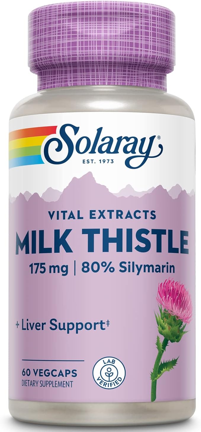 SOLARAY Milk Thistle Seed Extract 175mg Antioxidant Intended to Help Support a Normal, Healthy Liver Non-GMO & Vegan