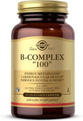 Solgar B-Complex "100", 50 Vegetable Capsules - Nervous System Support - Supports Energy Metabolism - Non-GMO, Vegan, Gluten Free, Dairy Free, Kosher - 50 Servings