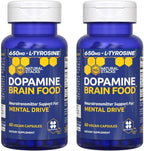 NATURAL STACKS Dopamine Brain Food - 650mg L-Tyrosine Supplement - Dopamine Supplement for Focus & Mental Drive - Supports Mental Energy - Neurotransmitter Support with B Vitamins - 120 Capsules