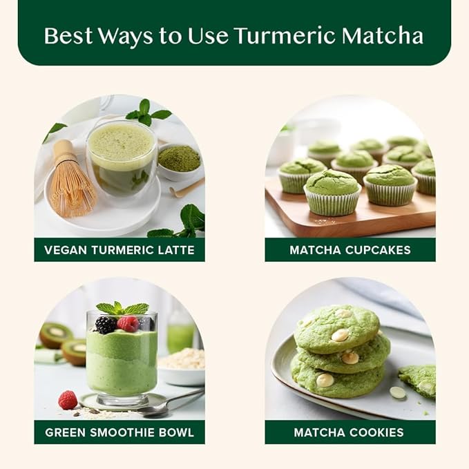 VAHDAM,Turmeric Matcha Green Tea Powder (25 Cups/1.76oz) With Curcumin - Pure Japanese Matcha Powder With Indian Turmeric Powder | Delicious Matcha Latte