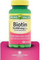 Biotin 10,000 mcg – 120 Tablets, High Potency Biotin Supplement, Vitamin B7 for Hair Skin and Nails for Women and Men, Biotin 10000 mcg Daily Support (Pack of 2)