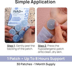 DUORI NAD+ Patch - Healthy Aging - NMNH - Resveratrol - CoQ10 - Lion's Mane - NAD+ - Vegan Daily Patch - 30 Patches (3 Pack (90 Patches))