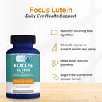Focus Lutein for Eyes with Meso-Zeaxanthin, Eye Vitamin Supplement, 120 Count, 120 Day Supply, Daily Vision Support for Digital Screens, Bright Lights, Sunlight, Vegan and Sugar-Free, Made in USA