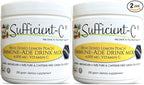 Sufficient-C High Dose Non-GMO Vitamin C - Lemon Peach Immune-Ade Drink Mix 250 Grams - Healthy Hydration Like Never Before (2 Pack)