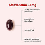 Micro Ingredients Astaxanthin 24mg with MCT Oil, 60 Softgels, 2 Month Supply | Max Strength Astaxanthin Antioxidant Supplements | Fresh Microalgae Source | Non-GMO, Gluten Free, No Soy