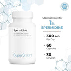 Supersmart - Spermidine 3mg per Day - Rice Starch Extract Supplement | Non-GMO & Gluten Free - 60 Vegetarian Capsules