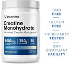 Bucked Up Blue Rasberry Creatine for Women and Men - Easy to Mix Vegetarian - Flavored Creatine Monohydrate Powder - Made in USA - 5G Per Serving - 50 Servings - 250 Grams Per Container