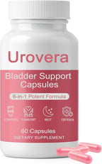 Urovera Bladder Control Capsules, 6-in-1 Bladder Support Supplement, with Triple System, Enhance Muscle Control, Reduce Leakage, Vegan, Non-GMO, 30 Servings (1)