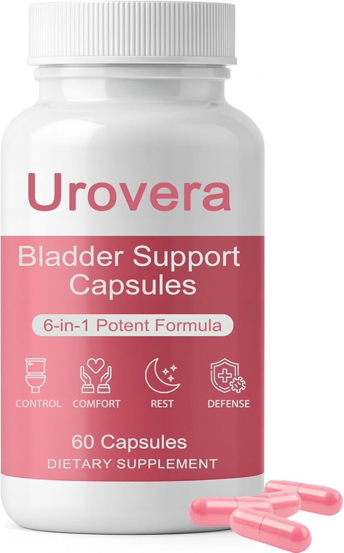 Urovera Bladder Control Capsules, 6-in-1 Bladder Support Supplement, with Triple System, Enhance Muscle Control, Reduce Leakage, Vegan, Non-GMO, 30 Servings (1)