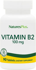 NaturesPlus Vitamin B2 100 mg - 90 Tablets - Supports Energy, Immune Health & Vibrant Hair, Skin, and Nails - Antioxidant Protection - Vegetarian, Gluten Free - 90 Servings