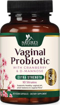 Probiotics 50 Billion CFU per Serving - 10 Strains & Prebiotics - Supports Women's pH Balance, Digestive, UT & Feminine Health - SVag Women Health Supplements - Shelf Stable Bottled USA - 60 Capsules