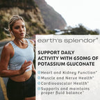 Earth's Splendor Potassium Gluconate 99mg Tablets - Supports Muscle and Nerve Health for Adults, 200 Count - 6+ Month Supply