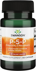 Swanson P-5-P (Pyridoxal-5-Phosphate) Coenzymated Vitaminb-6 20 Milligrams 60 Capsules (1 Pack)