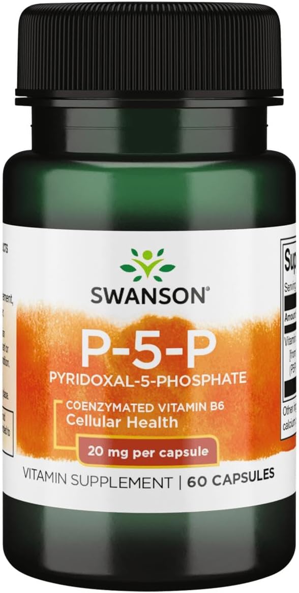Swanson P-5-P (Pyridoxal-5-Phosphate) Coenzymated Vitaminb-6 20 Milligrams 60 Capsules (1 Pack)