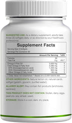 DEAL SUPPLEMENT Omega 3 Fish Oil Supplements, 3,000mg Per Serving, 240 Softgels – EPA 1,200mg + DHA 900mg – Burpless Pills, Lemon Flavored, Wild Caught – Brain & Heart Support – Mercury Free, Non-GMO