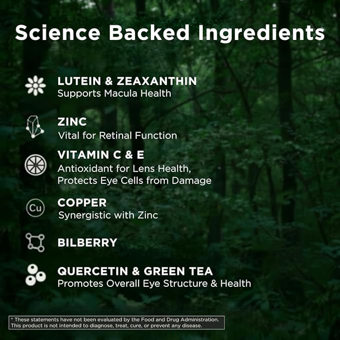 Macutene Protect Eye Vitamins for Macular Support Areds 2 with Lutein and Zeaxanthin Supplements (25mg/5mg) – Doctor Formulated Bilberry Supplement for Eyes, Lab Tested, Vegan (60 Capsules)