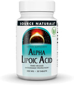 Source Naturals Alpha Lipoic Acid, Timed Release Antioxidant Protection* - 300mg - 30 Vegan Tablets