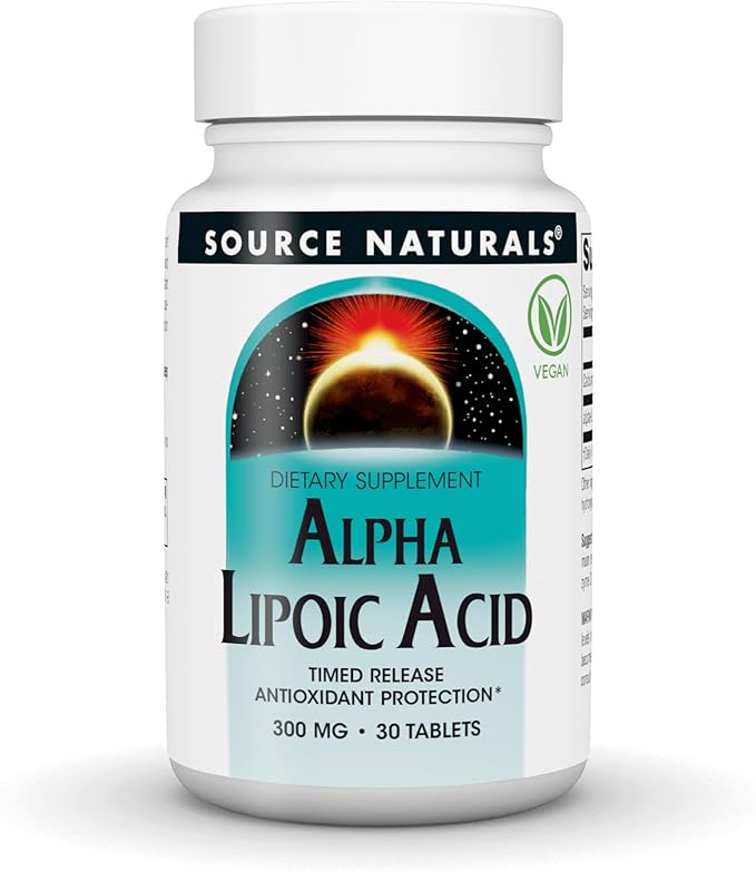 Source Naturals Alpha Lipoic Acid, Timed Release Antioxidant Protection* - 300mg - 30 Vegan Tablets