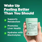 H-PROOF The Anytime You Drink Vitamin, Liver Health & Immunity Support with Electrolytes, Milk Thistle, and Vitamins B & C - 40 Chewable Tablets (20 Servings), Vegan, Black Cherry