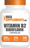 BulkSupplements.com Riboflavin Capsules - 200mg, 240 Count (Pack of 1)
