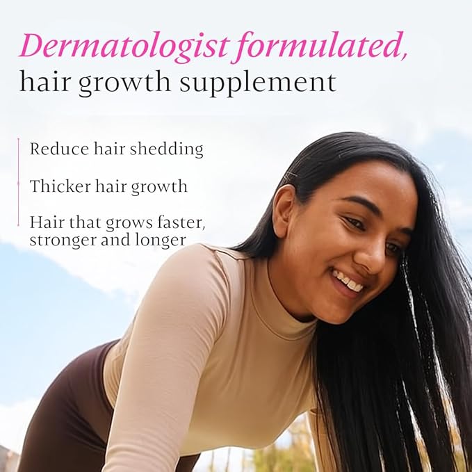 Women's Hair Growth Tablets - Biotin, DHT Blockers, Vitamins - Promotes Thick Hair, Balances Hormones - 1 Month 24 Count (Pack of 1) White