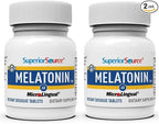 Superior Source Melatonin 5 mg Under The Tongue Quick Dissolve Micro Tablets, 60 Count, with Chamomile, Natural Sleep Support, for Adults, Non-GMO, Pack of 2