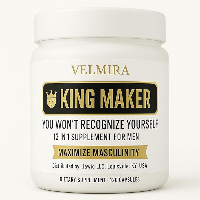 Velmira® King Maker Supplement for Men & Women 13-in-1.Sugar-Free.Energy Support.Muscle Recovery.Health Support- Zinc-Tongkat Ali-Maca-Magnesium-Vitamin D3.Supplement.120 Capsules-(1) kin.Pack of 1