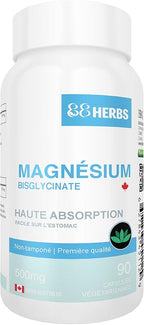 Magnesium Bisglycinate – Highest Absorption – Premium Grade – No Fillers – Non Buffered – 90 Veg Caps – 500mg Magnesium Bisglycinate per Cap (50mg Elemental Magnesium)