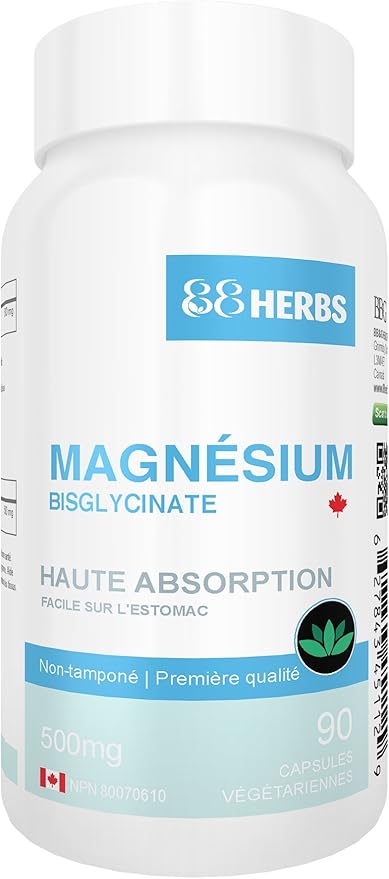 Magnesium Bisglycinate – Highest Absorption – Premium Grade – No Fillers – Non Buffered – 90 Veg Caps – 500mg Magnesium Bisglycinate per Cap (50mg Elemental Magnesium)