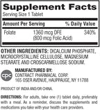 Earth's Splendor Folic Acid 800 mcg Supplement, Supports Heart Health, Supports Women's Reproductive Health, Smooth Coated Tablets (800 mcg, 200 Tablets, Pack of 2)