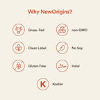 New Origins European Grass Fed Whey Protein Isolate (Unflavored, 14 Servings, Non-GMO, Gluten-Free, Sugar & Soy Free)