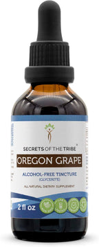 Secrets of the Tribe Oregon Grape Alcohol-Free Liquid Extract, Responsibly farmed Oregon Grape (Mahonia aquifolium) Dried Root (2 FL OZ)