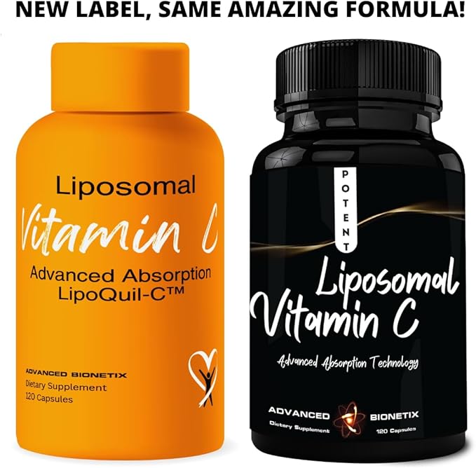 Liposomal Vitamin C Supplement | LipoQuil-C™ Enhanced Absorption Technology | 120 Capsules 1000mg High Dose Fat Soluble Vita C | Immune Support Collagen Support